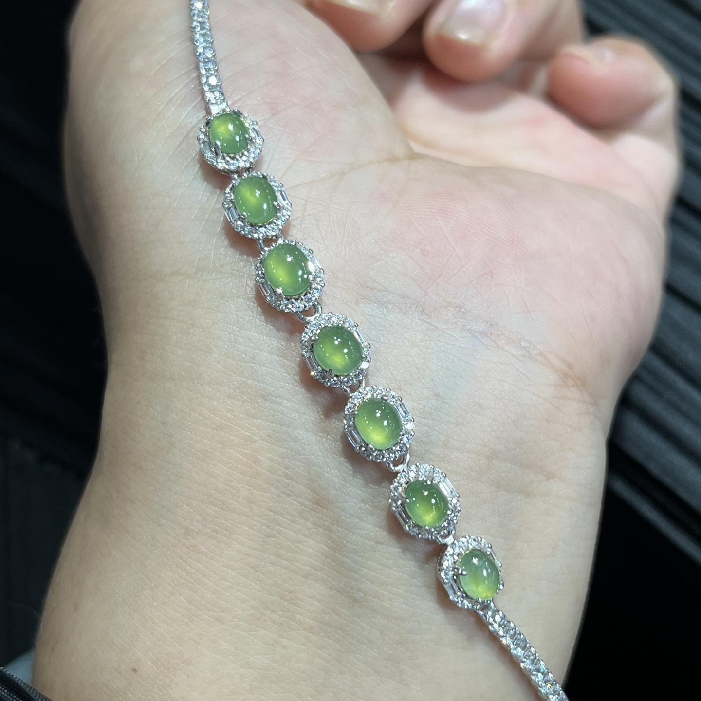 Myanmar Jade Silver-Plated Bracelet 2