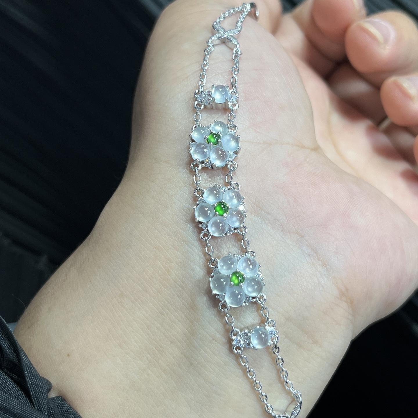 Myanmar Jade Silver-Plated Bracelet 4