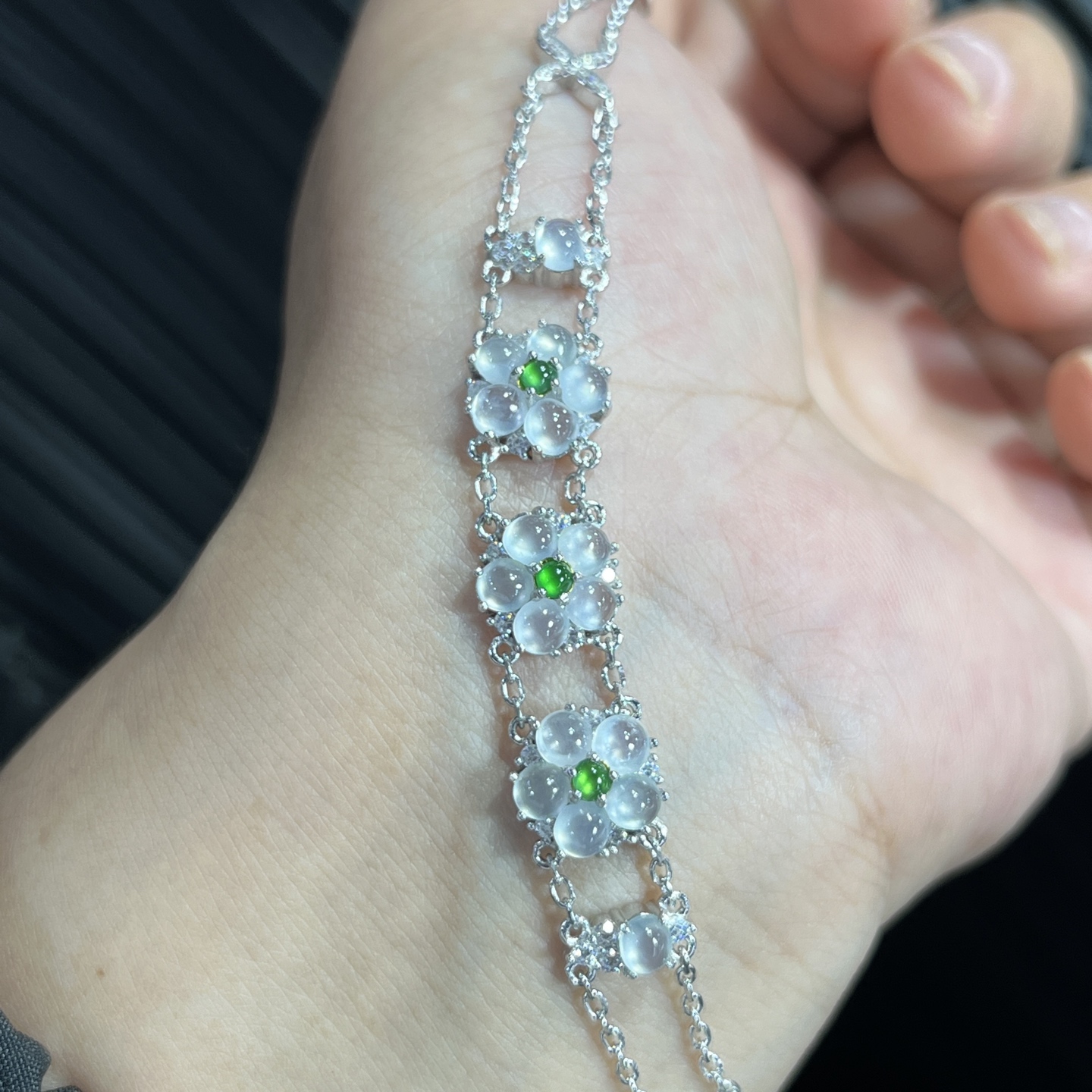 Myanmar Jade Silver-Plated Bracelet 2