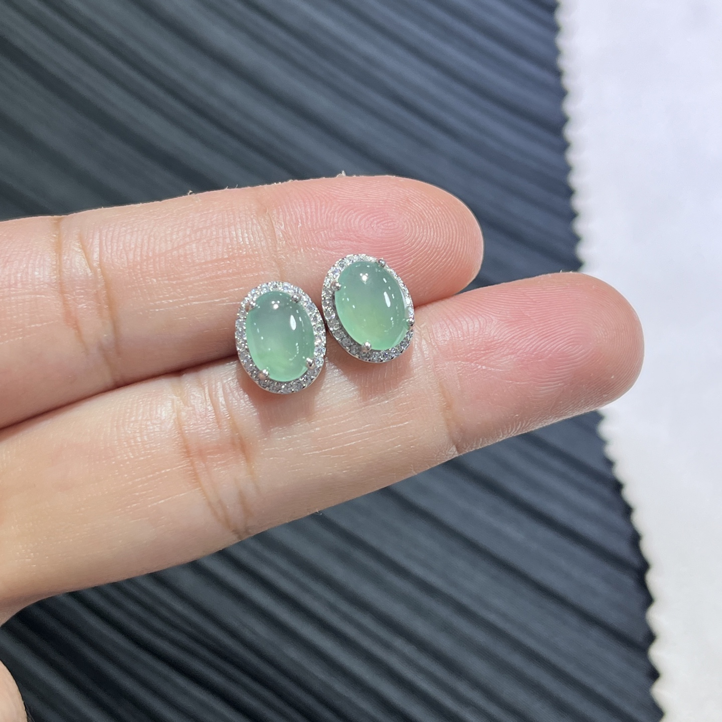 Myanmar Jade Silver-Plated Elegant Earrings
