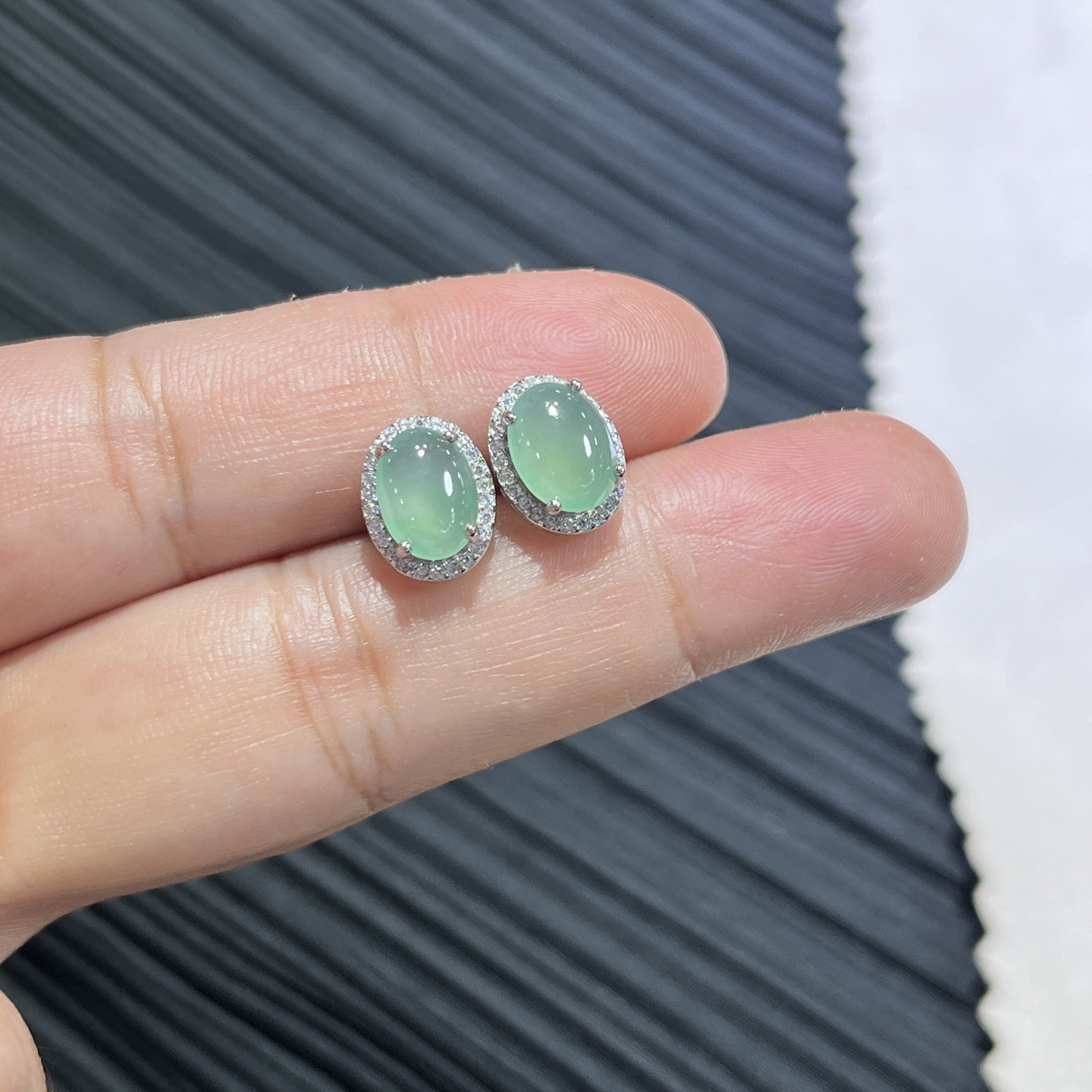Myanmar Jade Silver-Inlaid Elegant Earrings 4