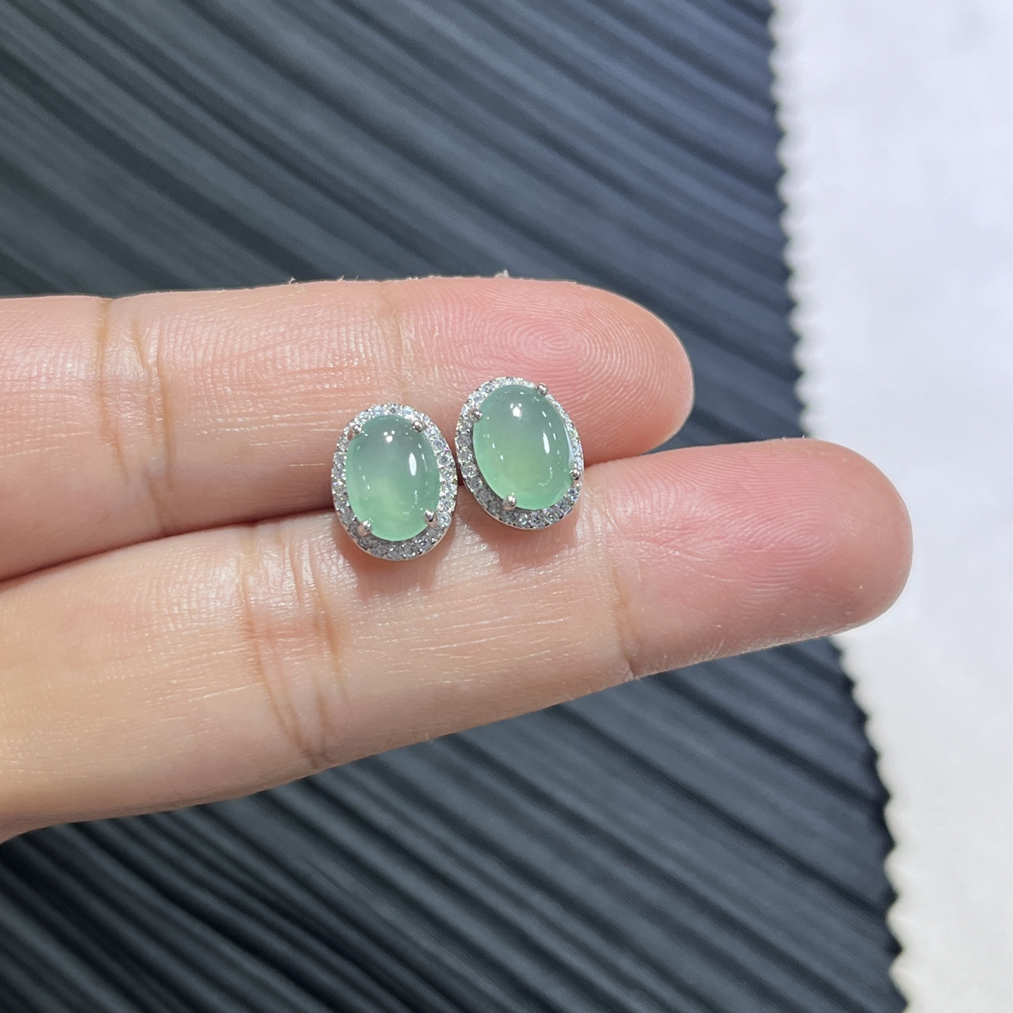 Myanmar Jade Silver-Inlaid Elegant Earrings 3