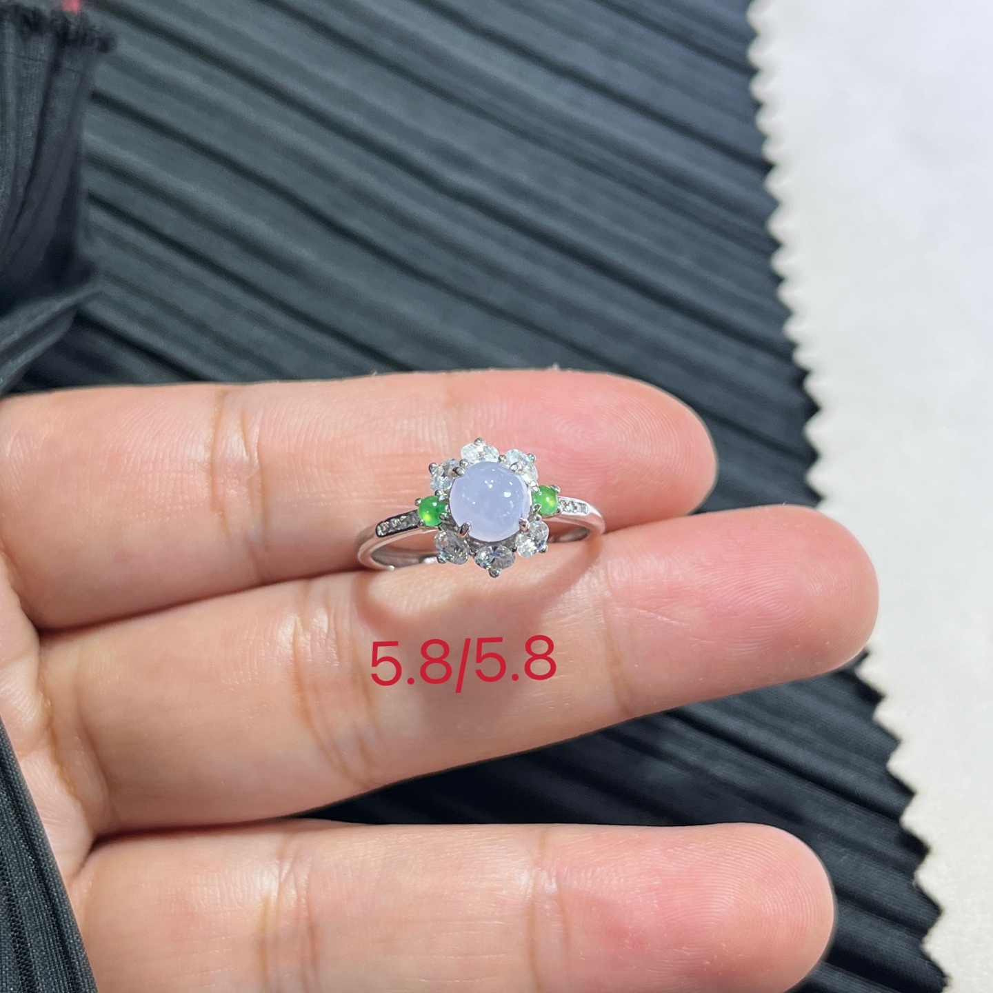 Myanmar Jade Silver-Inlaid Exquisite Ring