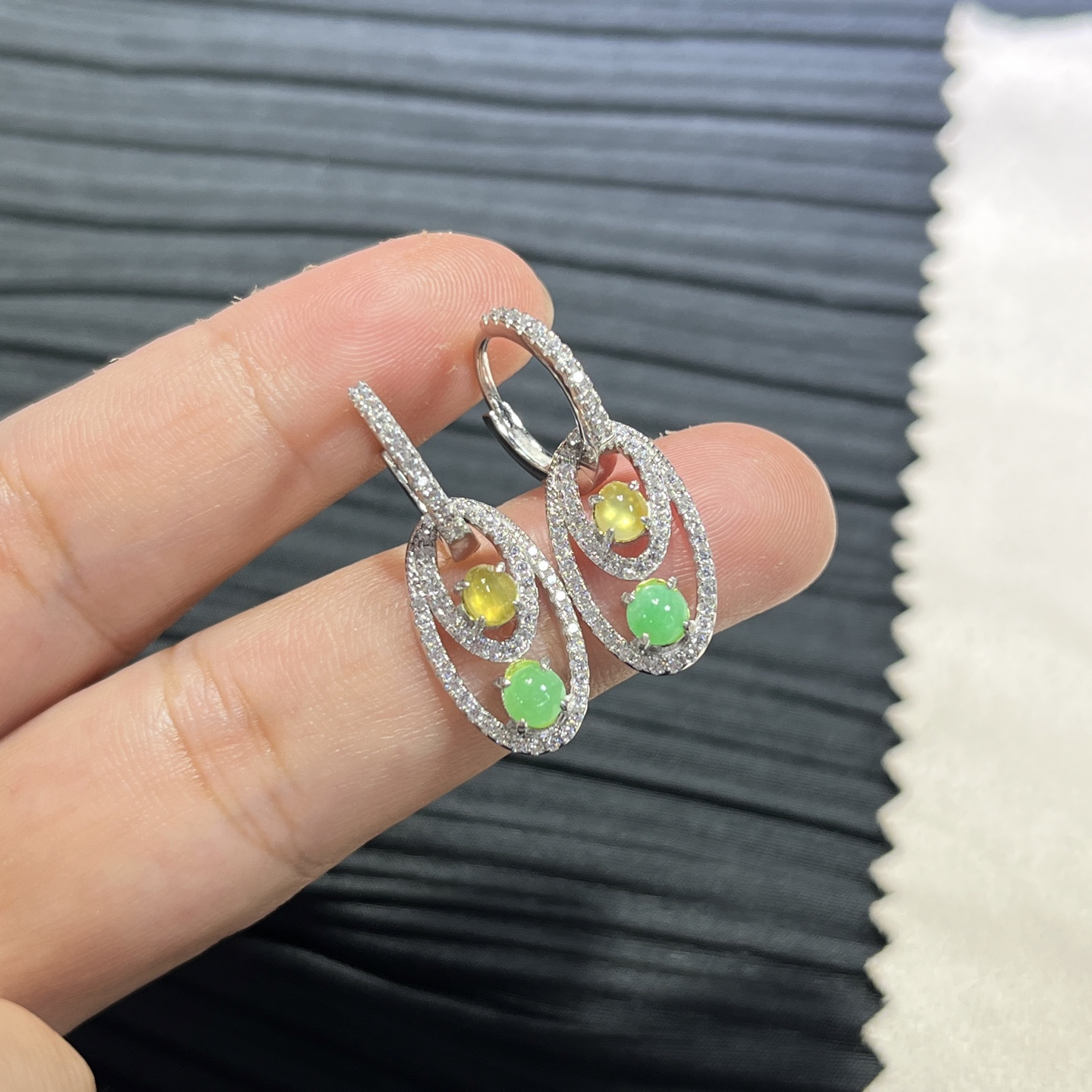 Myanmar Jade Silver-Plated Elegant Earrings 2