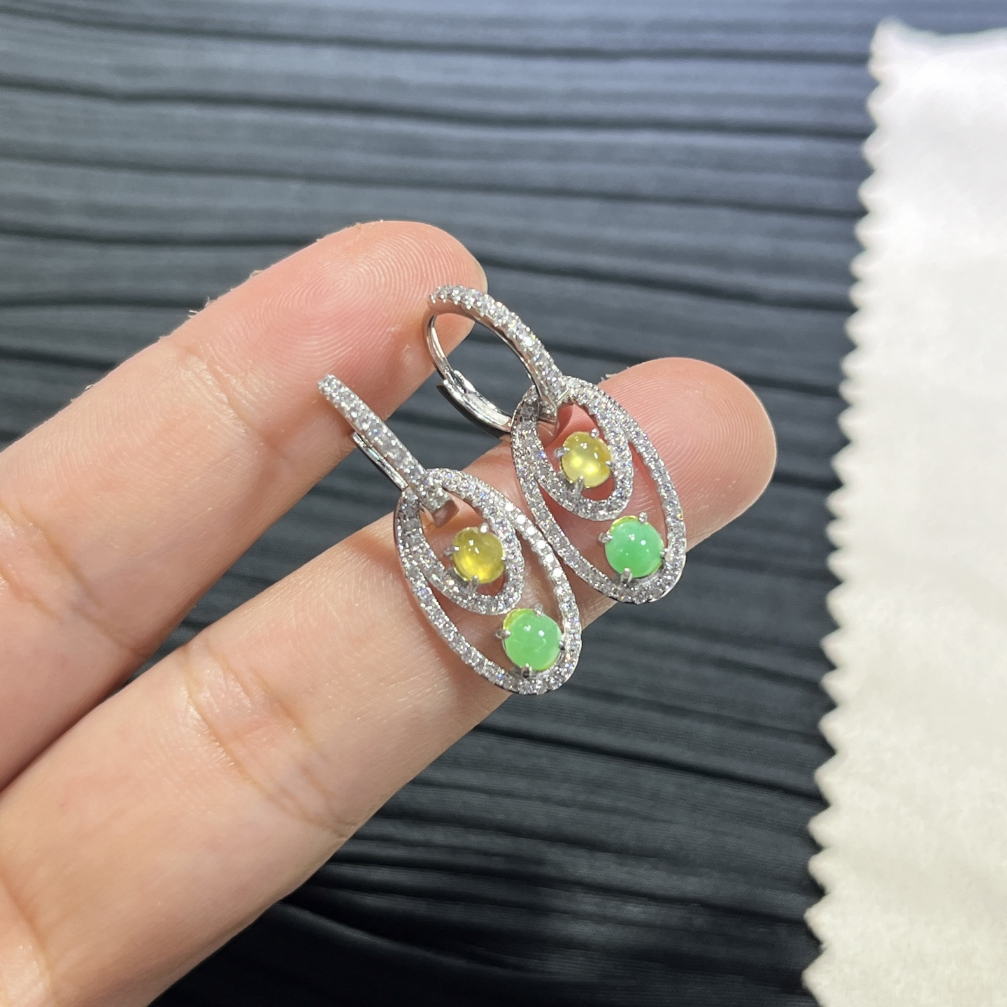 Myanmar Jade Silver-Plated Elegant Earrings 3