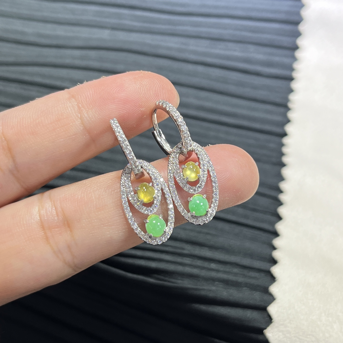 Myanmar Jade Silver-Plated Elegant Earrings 4