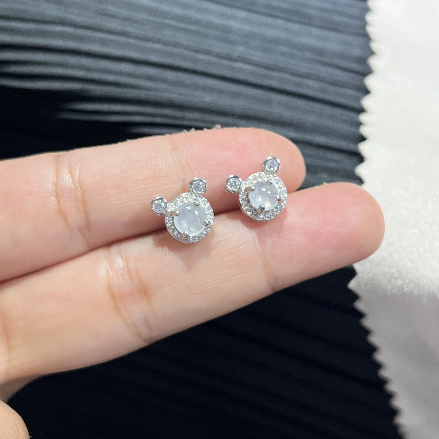 Myanmar Jade Silver-Plated Elegant Earrings