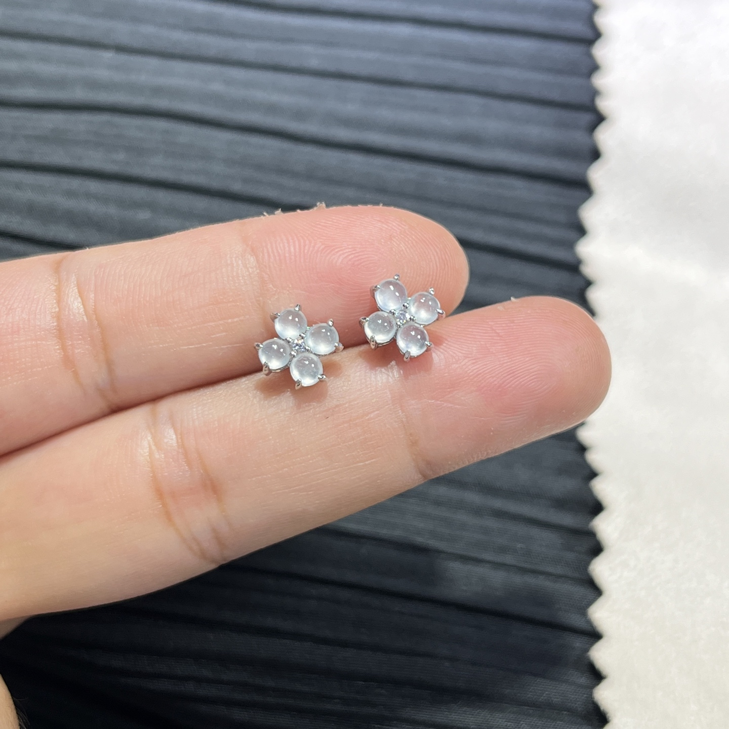 Myanmar Jade Silver-Inlaid Elegant Earrings 4