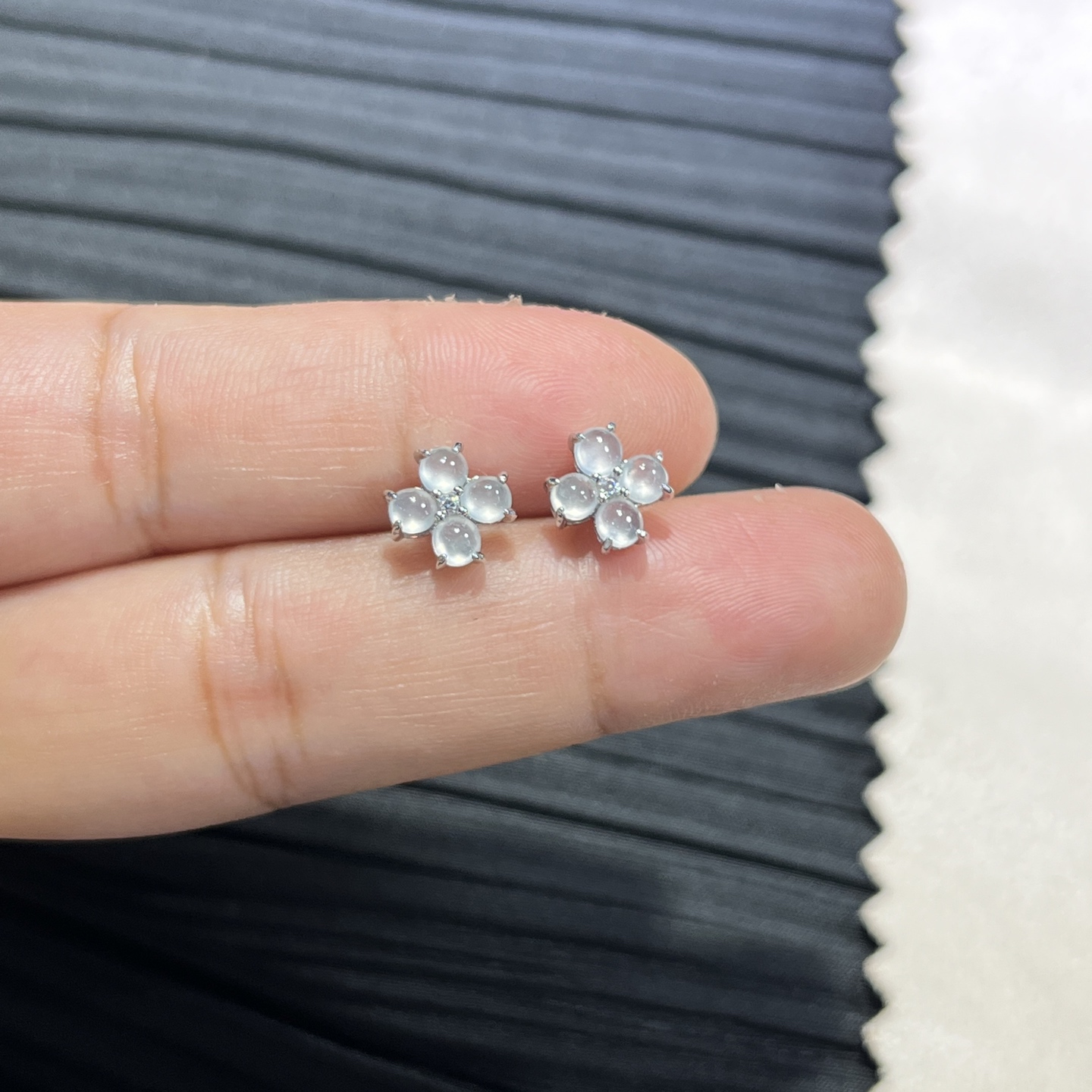 Myanmar Jade Silver-Inlaid Elegant Earrings 3