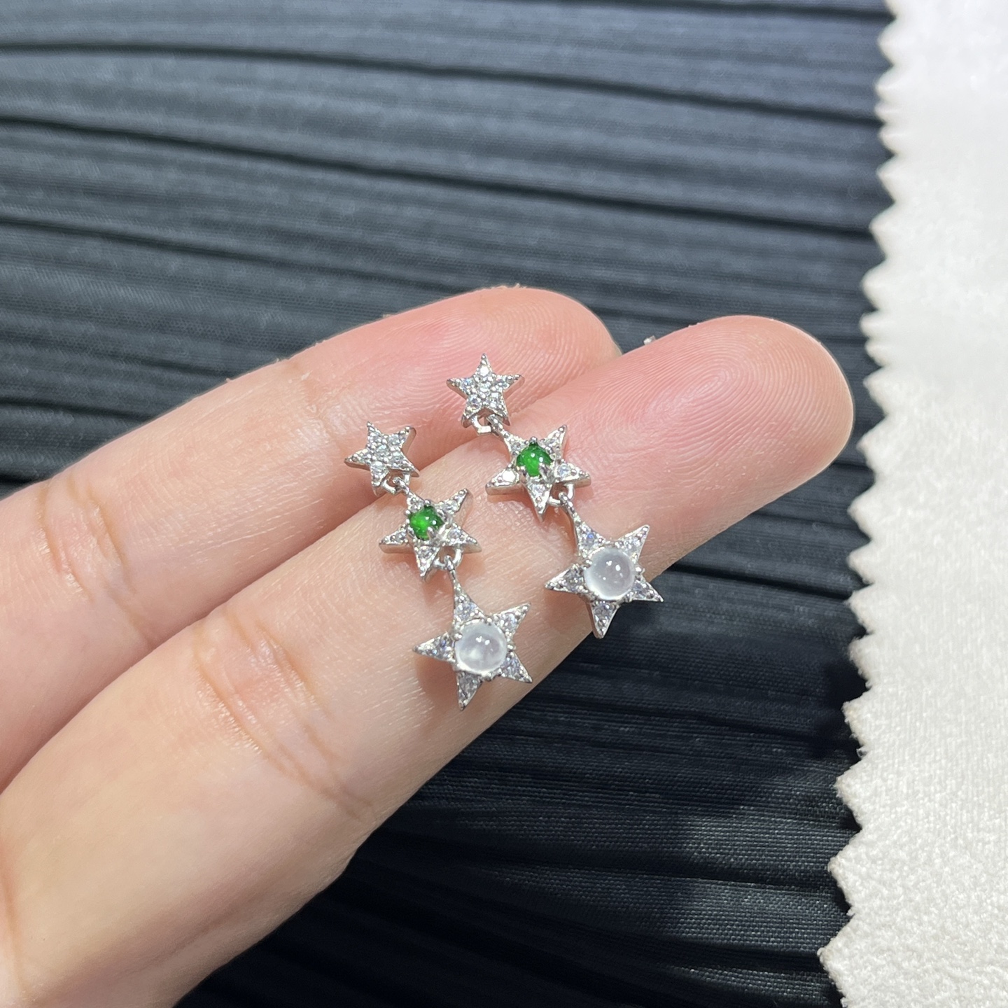 Myanmar Jade Silver-Plated Elegant Earrings