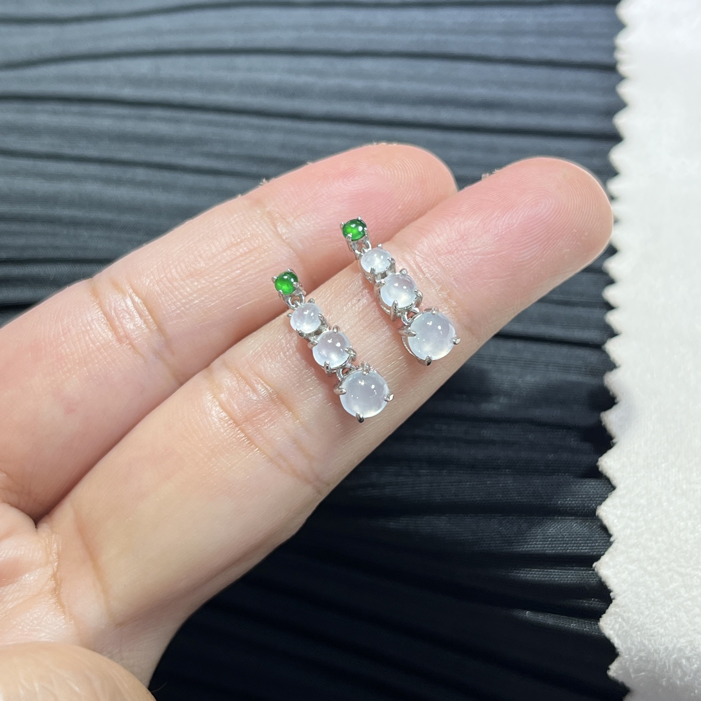 Myanmar Jade Silver-Plated Elegant Earrings