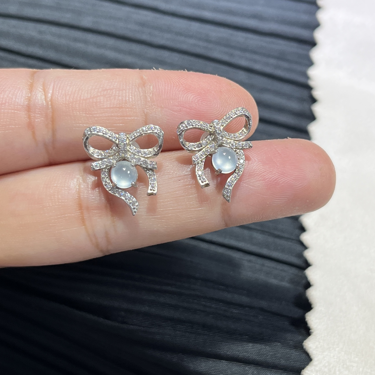 Myanmar Jade Silver-Inlaid Elegant Earrings 3