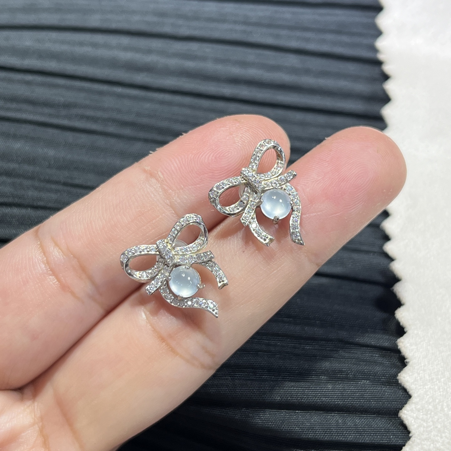 Myanmar Jade Silver-Inlaid Elegant Earrings 4