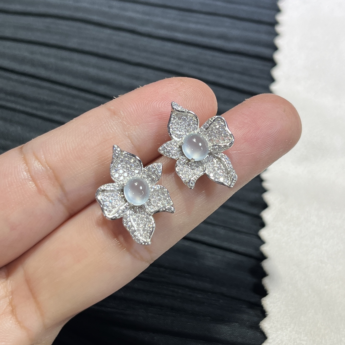 Myanmar Jade Silver-Plated Elegant Earrings