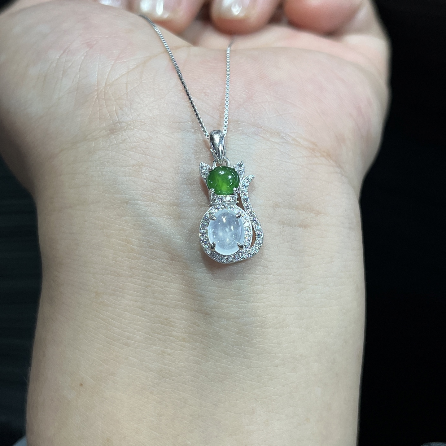 Myanmar Jade Silver-Set Exquisite Pendant 2