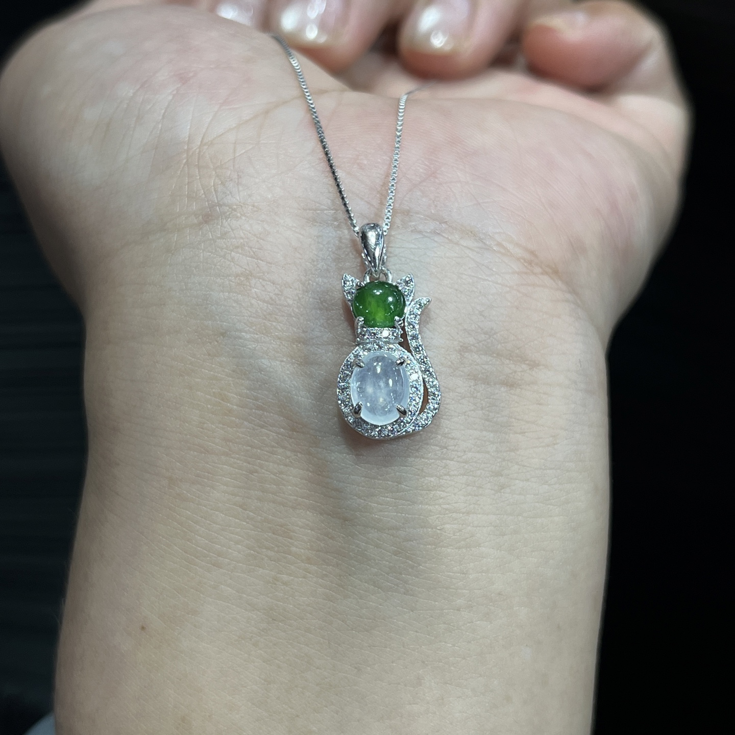 Myanmar Jade Silver-Set Exquisite Pendant 3