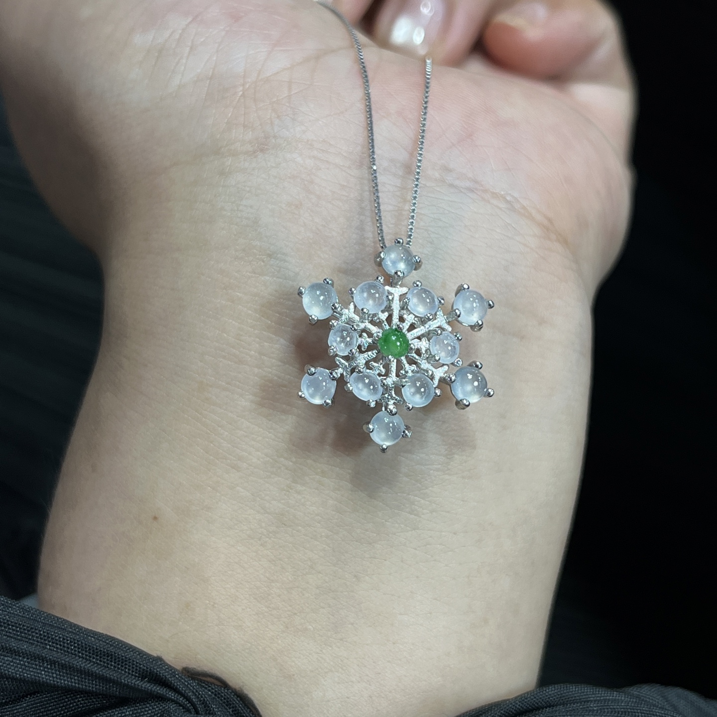 Myanmar Jade Silver-Set Exquisite Pendant 3