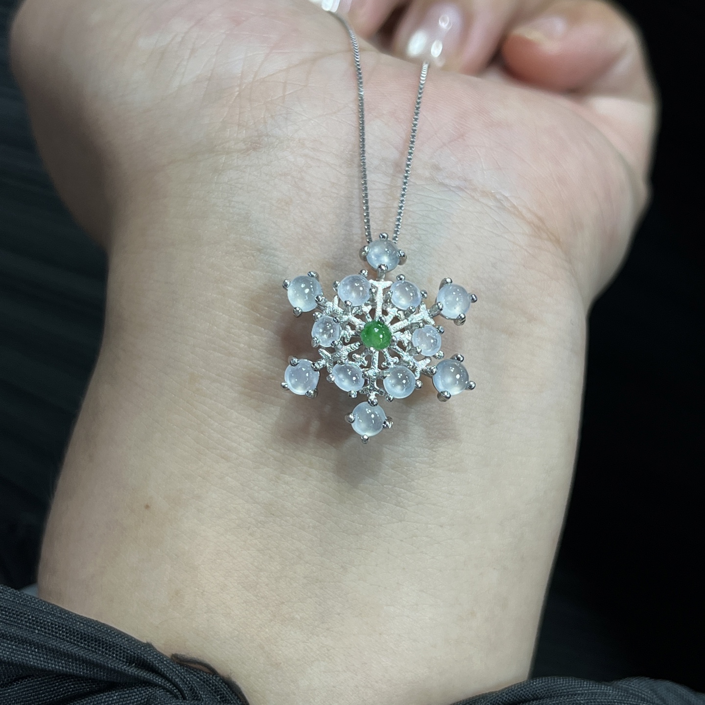 Myanmar Jade Silver-Set Exquisite Pendant 2