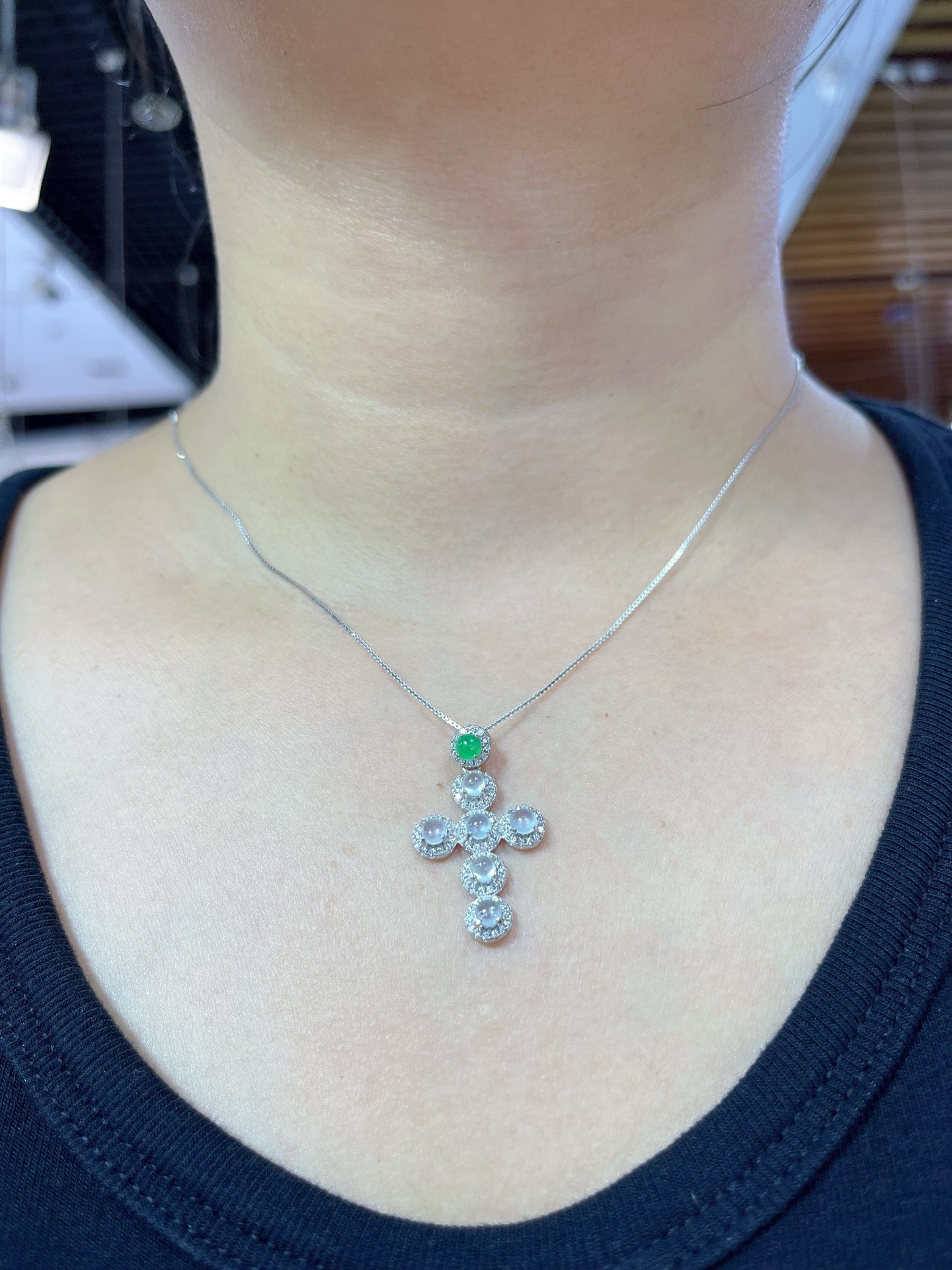 Myanmar Jade Silver-Set Exquisite Pendant 4