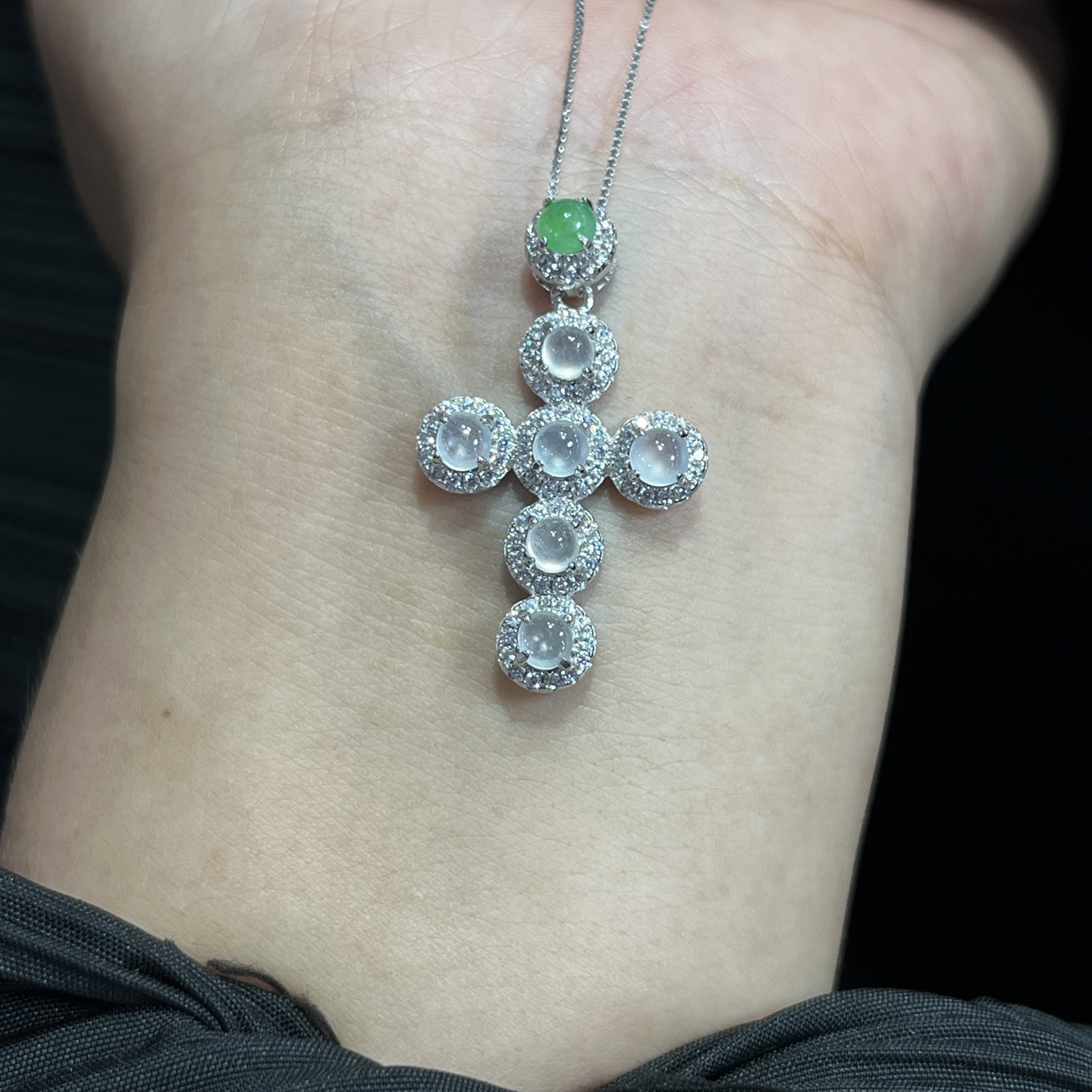 Myanmar Jade Silver-Set Exquisite Pendant 2