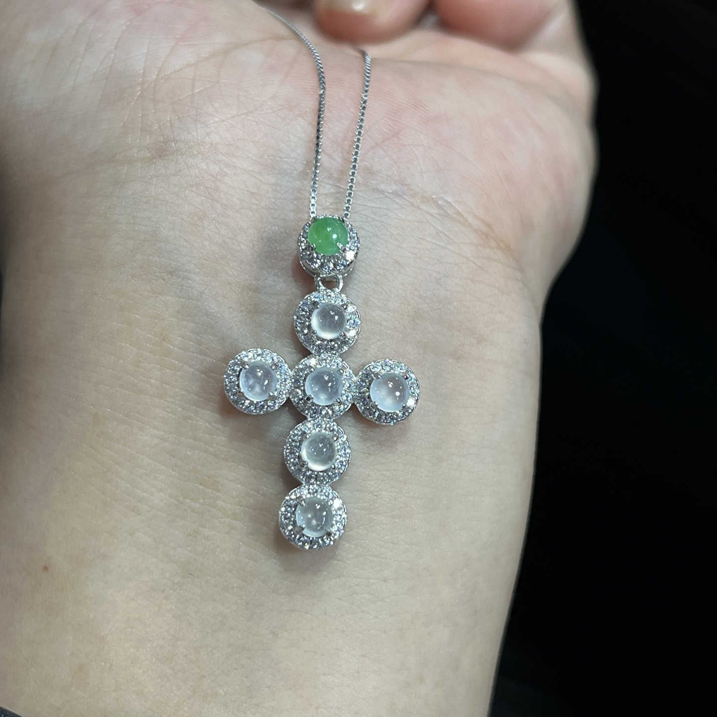 Myanmar Jade Silver-Set Exquisite Pendant 3