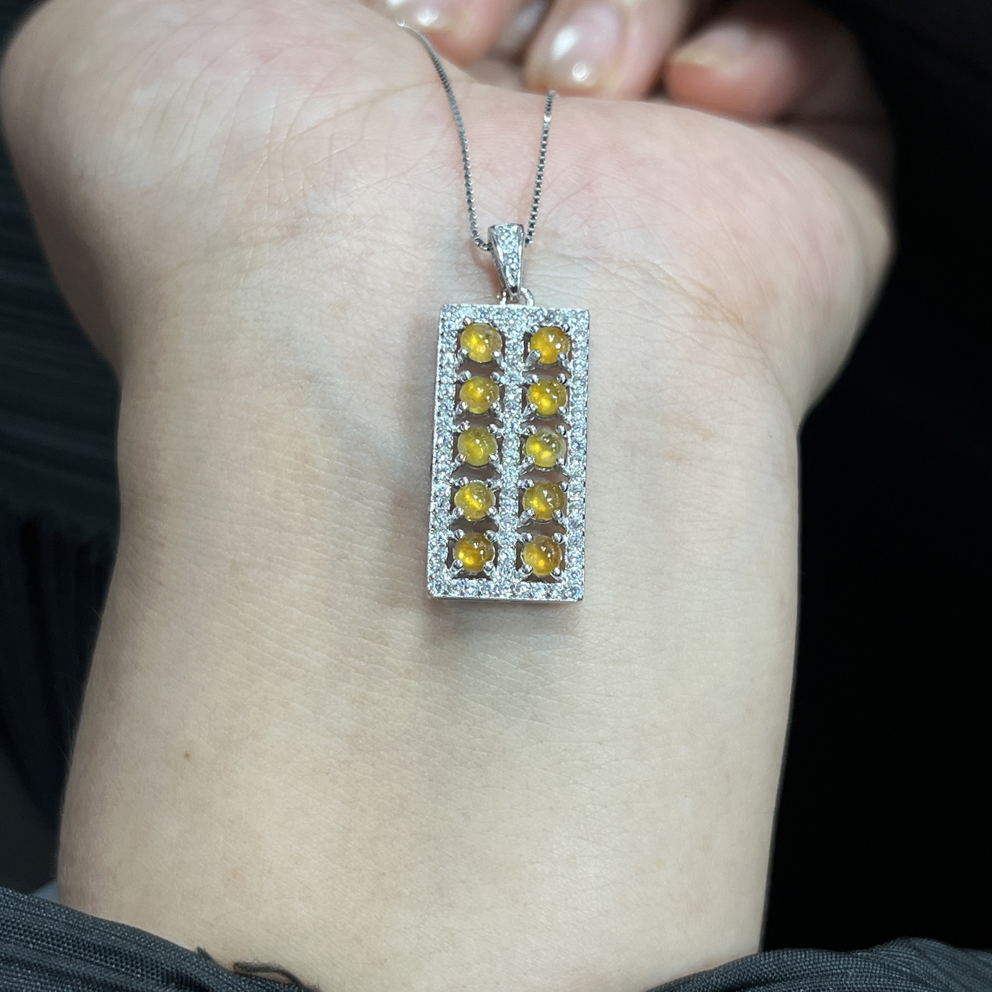 Myanmar Jade Silver-Set Exquisite Pendant 2