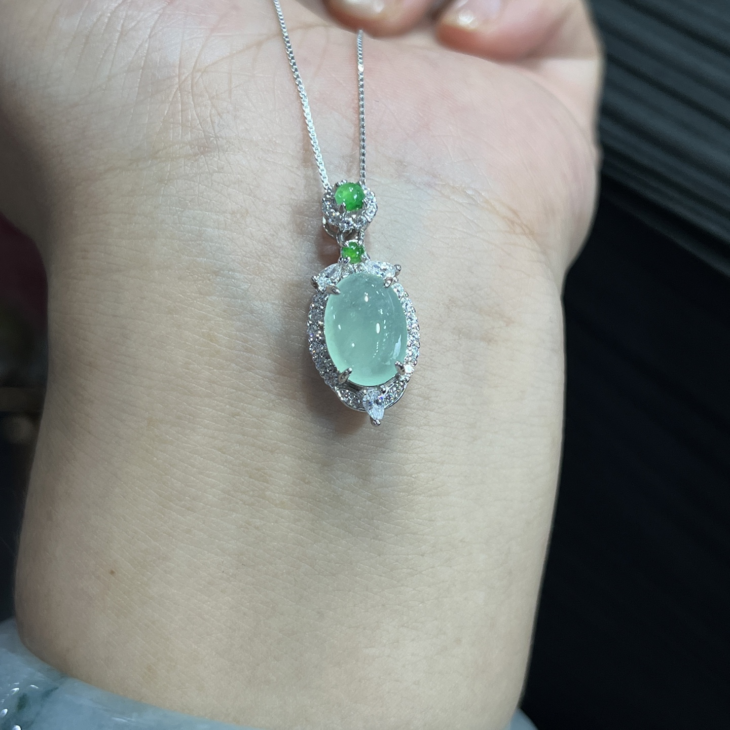 Myanmar Jade Silver-Set Exquisite Pendant 3
