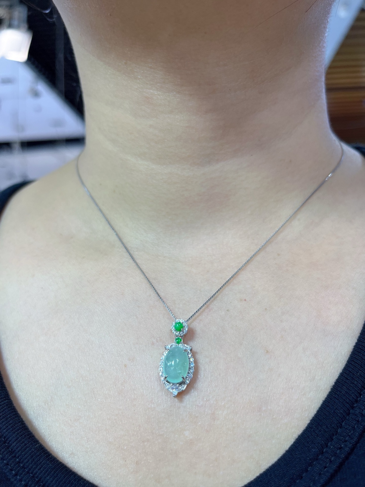 Myanmar Jade Silver-Set Exquisite Pendant 4