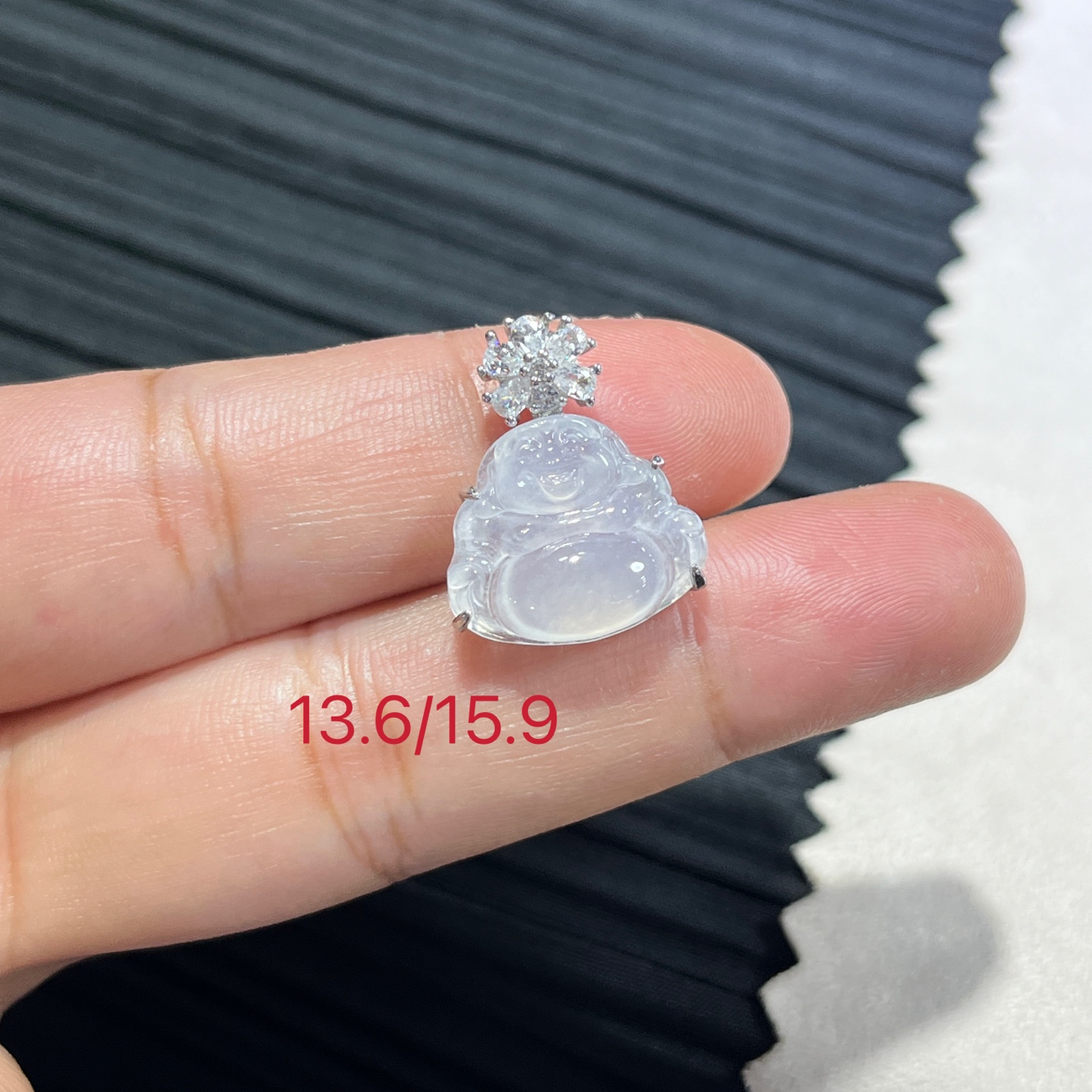 Myanmar Jade Silver-Plated Laughing Buddha Pendant