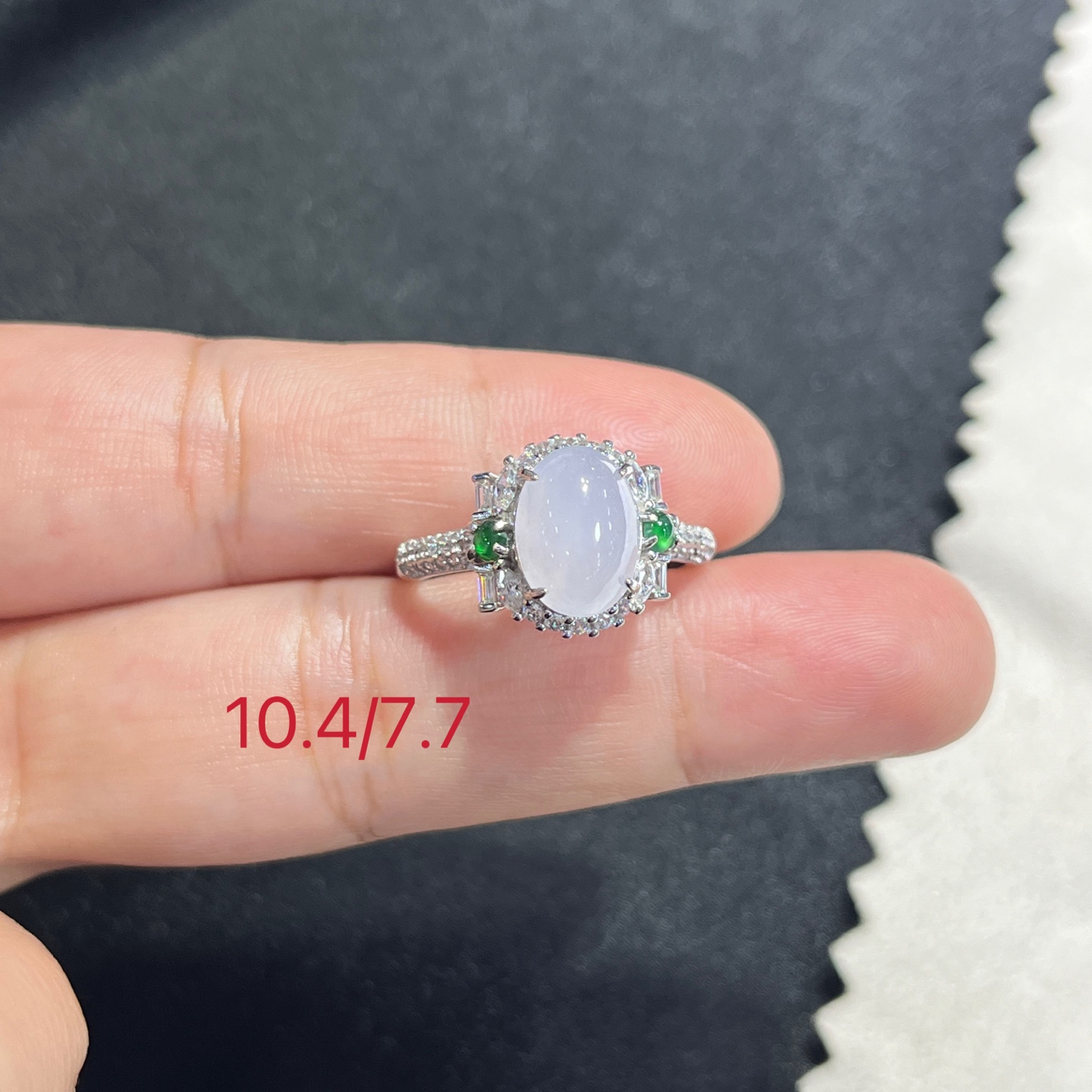 Myanmar Jade Silver-Inlaid Ring