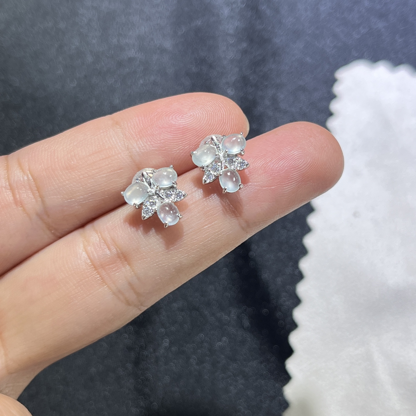 Myanmar Jade Silver-Plated Earrings 2