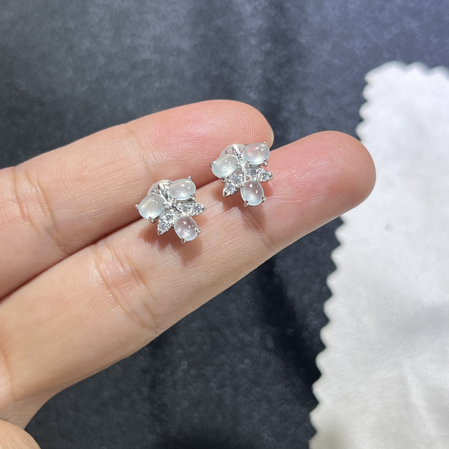 Myanmar Jade Silver-Plated Earrings 3