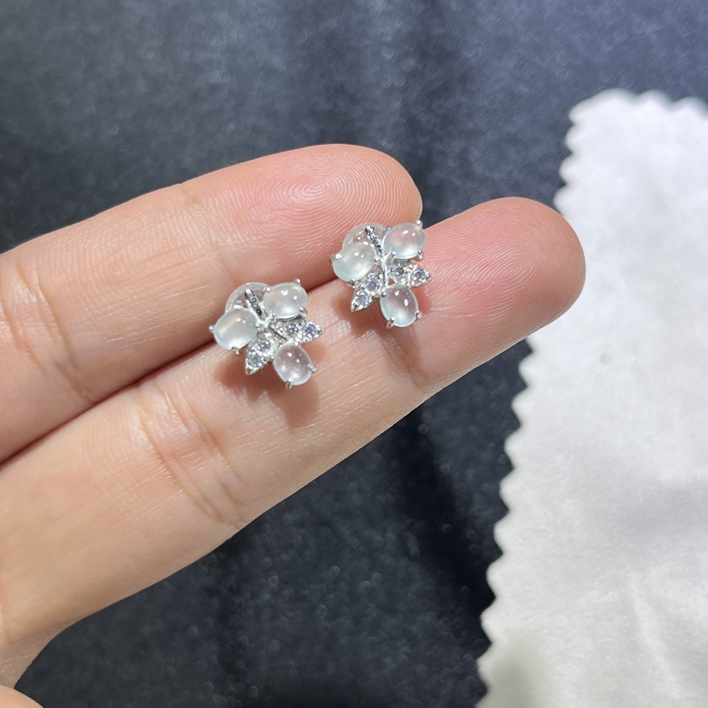 Myanmar Jade Silver-Plated Earrings 4