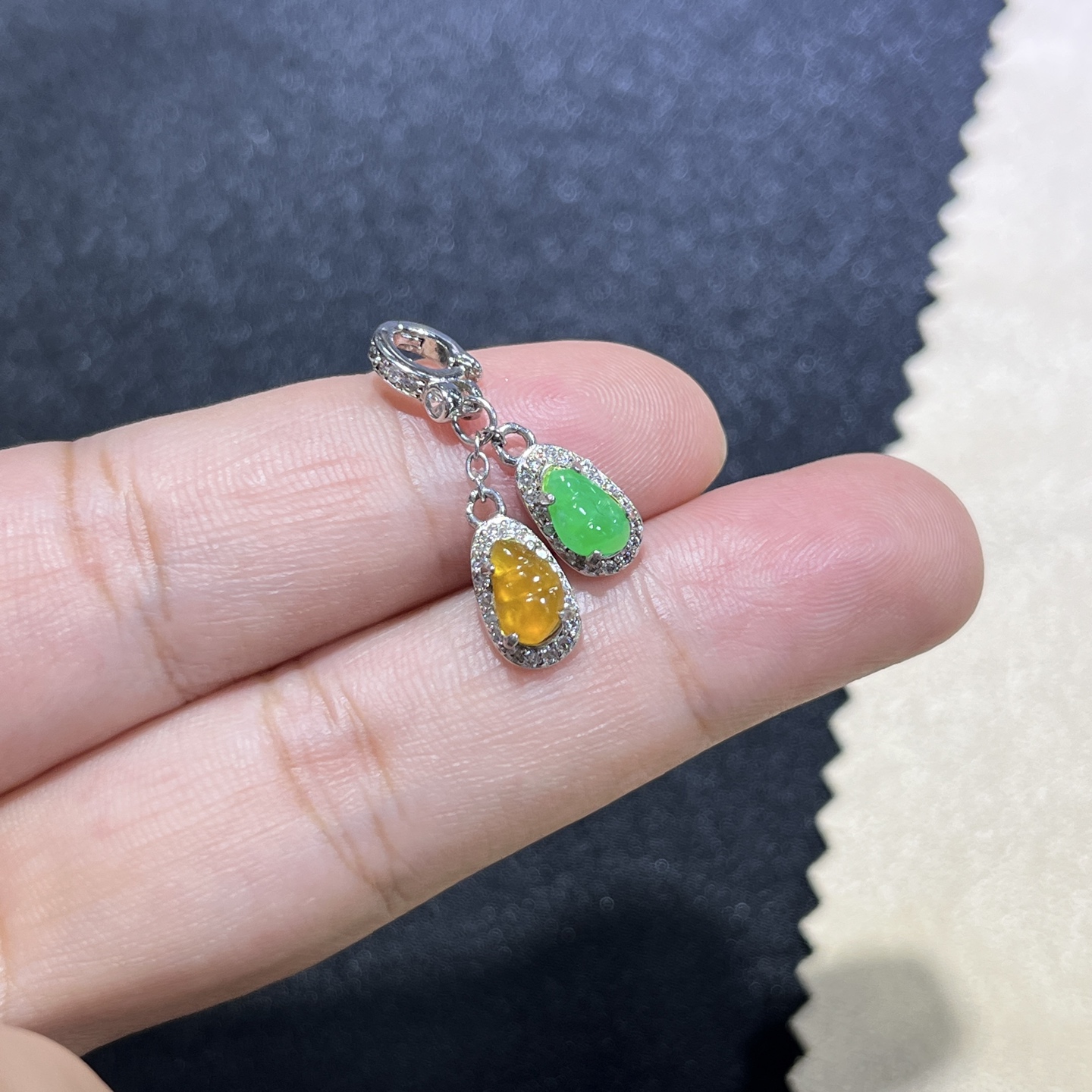 Myanmar Jade Silver Mini Charm