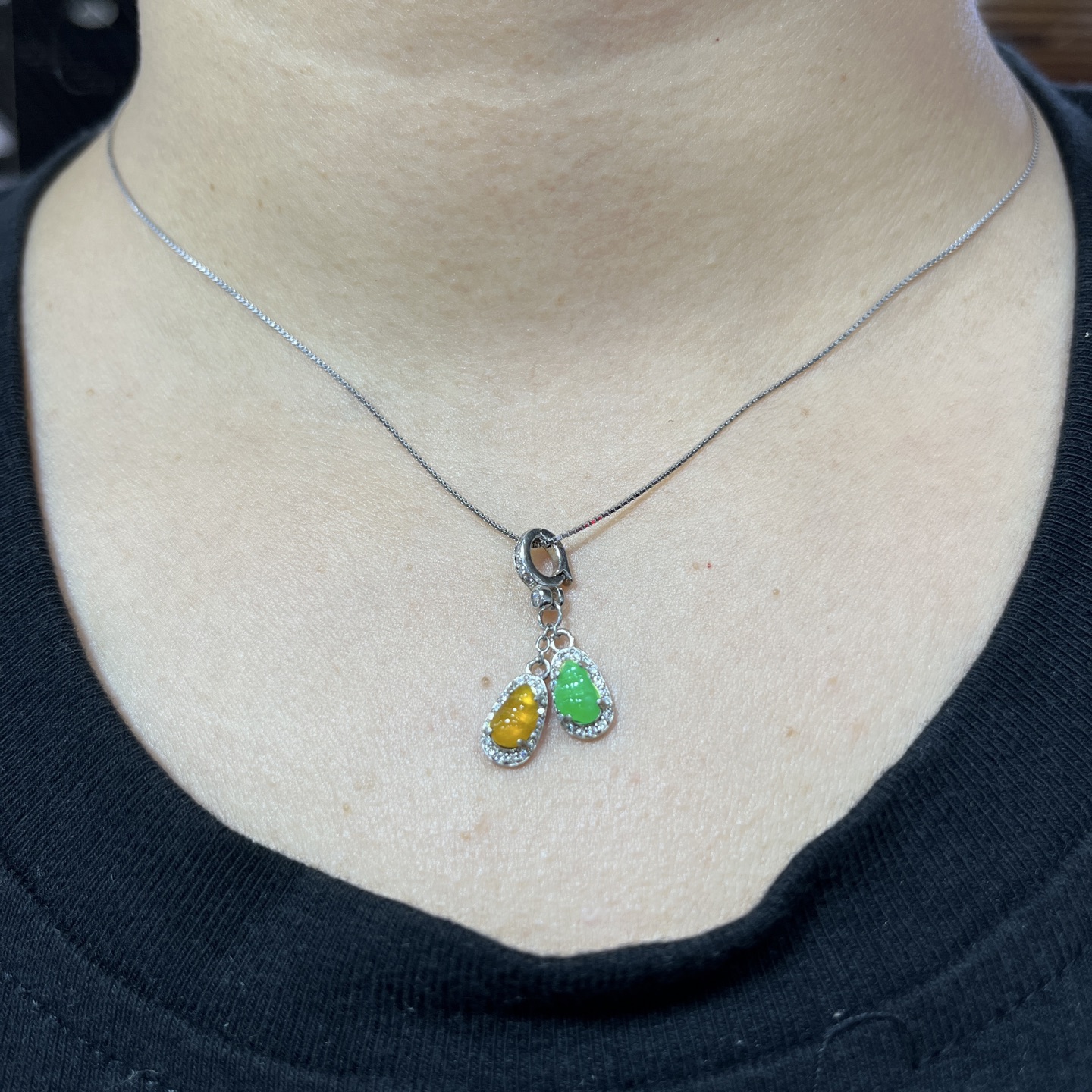 Myanmar Jade Silver-Inlaid Small Pendant 4