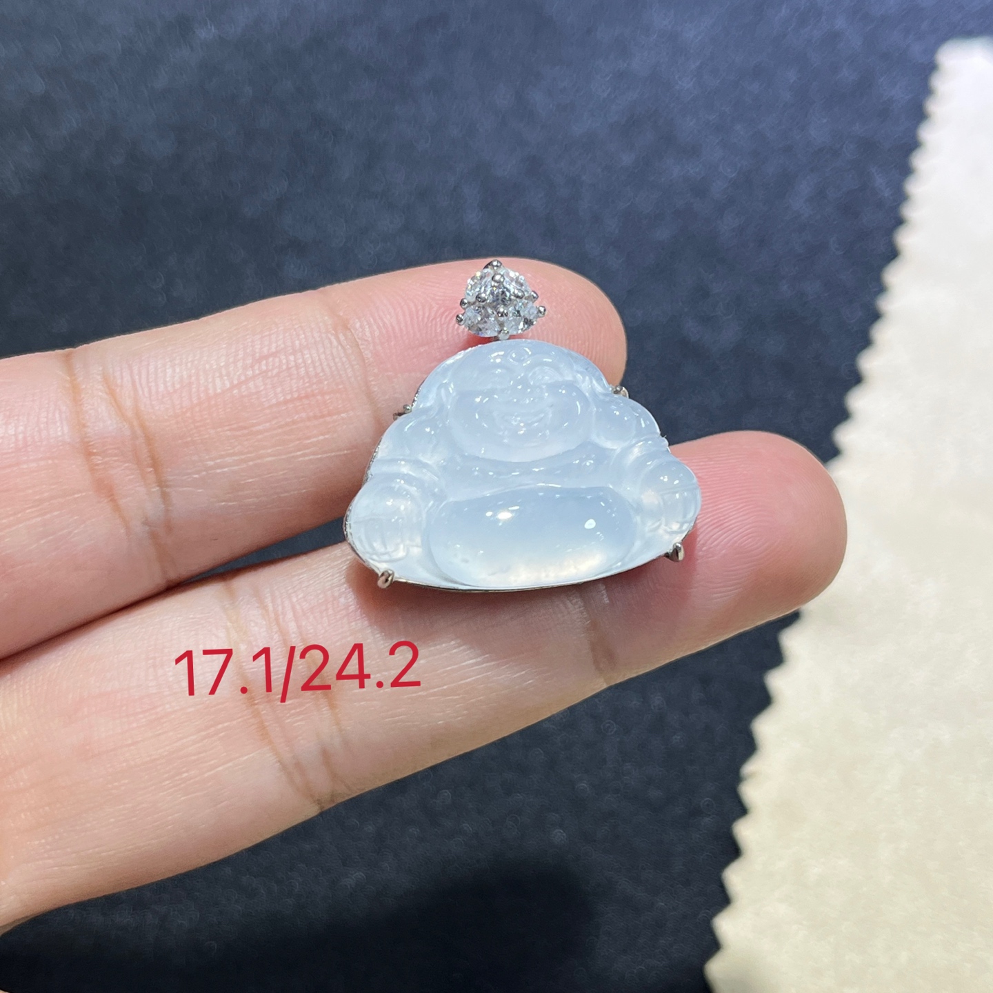 Myanmar Jade Silver-Plated Moutai White Buddha Pendant
