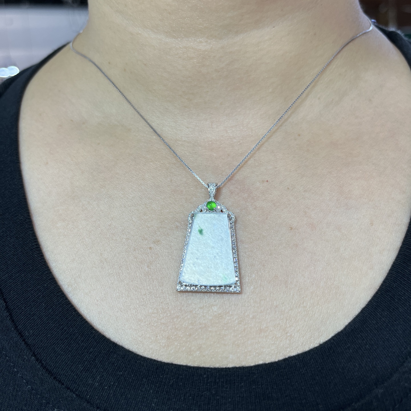 Myanmar Jade Silver-Inlaid Wu Shi Pendant 4