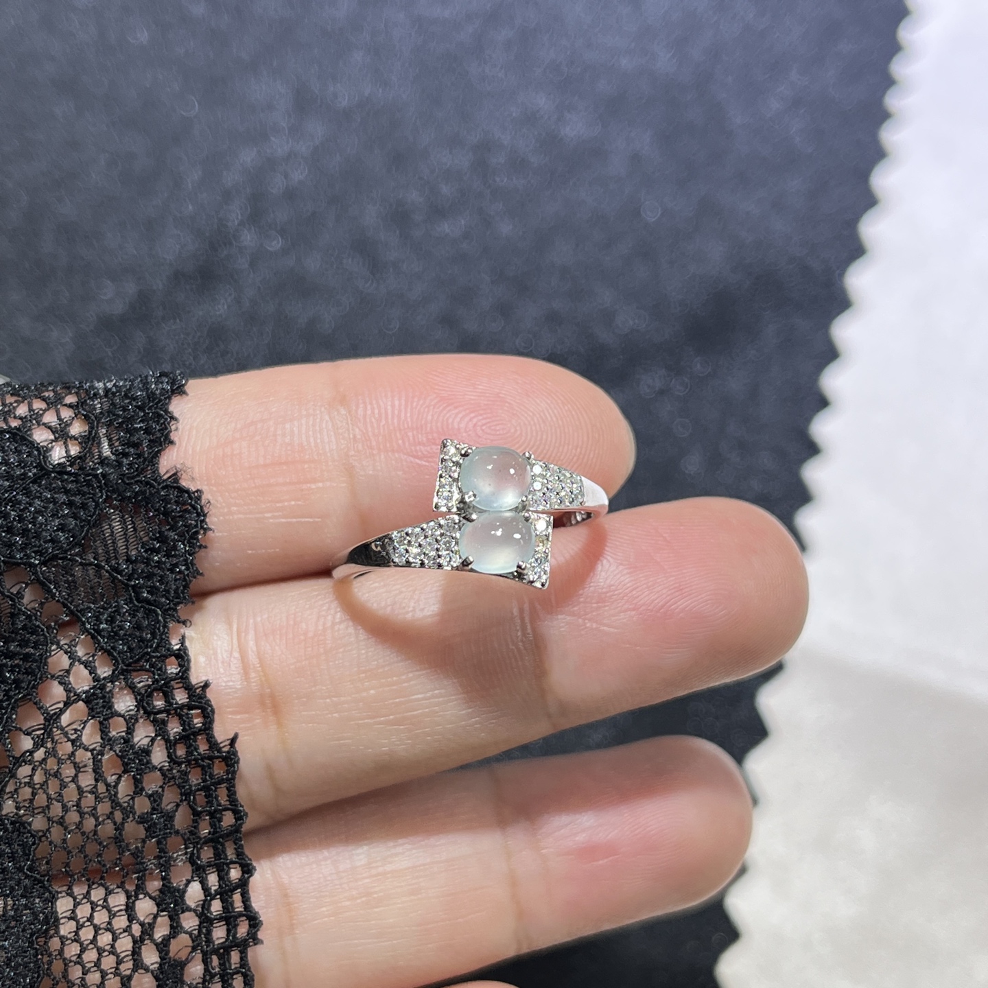 Myanmar Jade Silver-Set Exquisite Ring 4