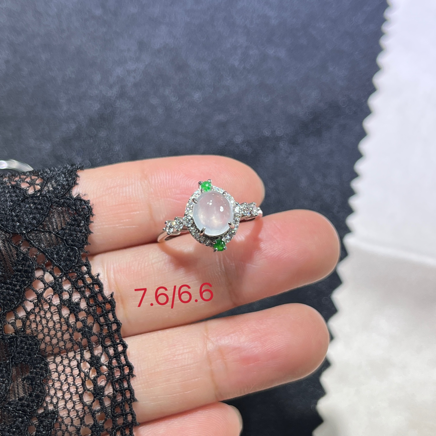 Myanmar Jade Silver-Inlaid Exquisite Ring