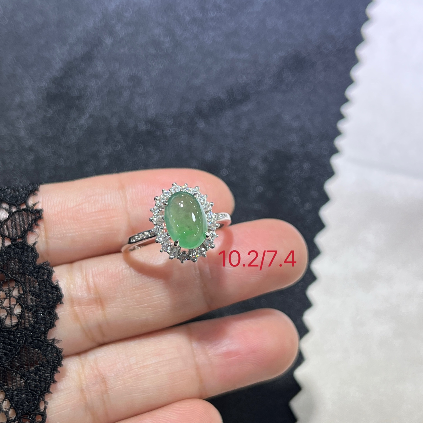 Myanmar Jade Silver-Inlaid Exquisite Ring