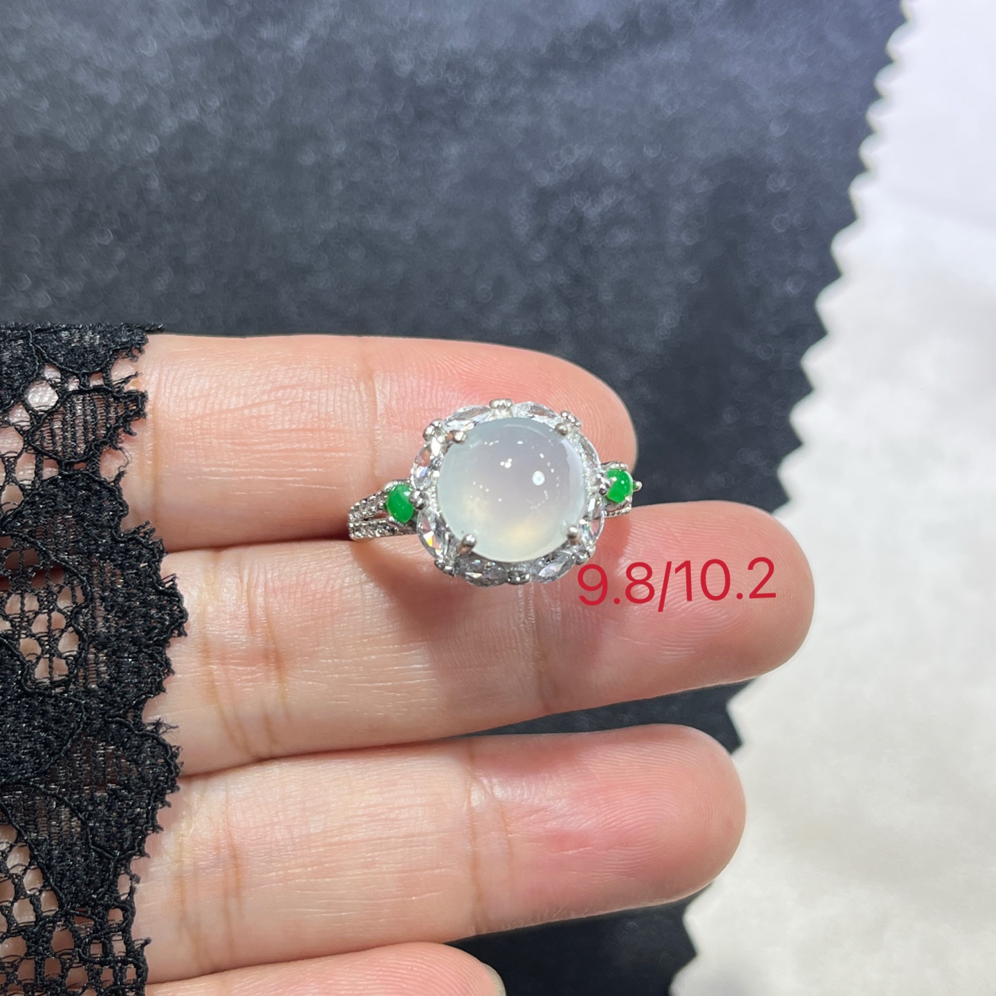 Myanmar Jade Silver-Inlaid Exquisite Ring