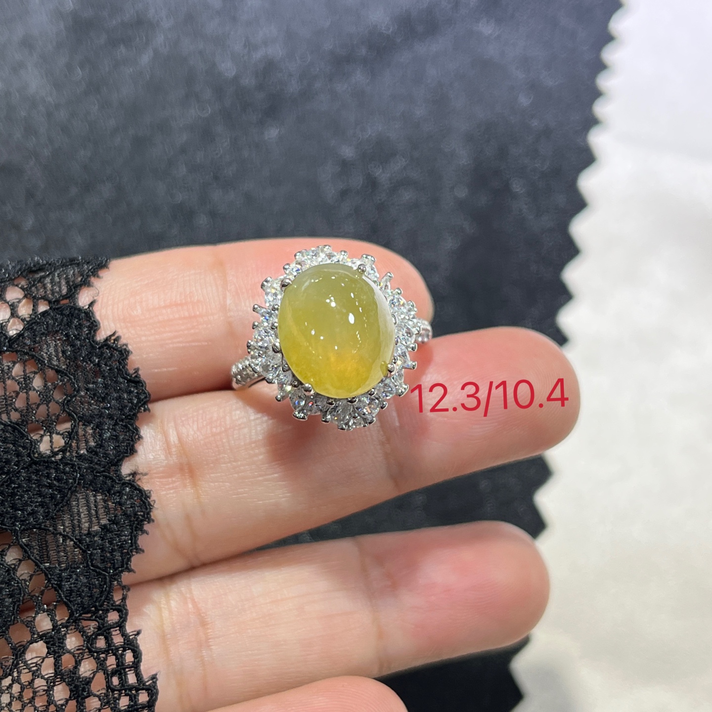 Myanmar Jade Silver-Inlaid Exquisite Ring