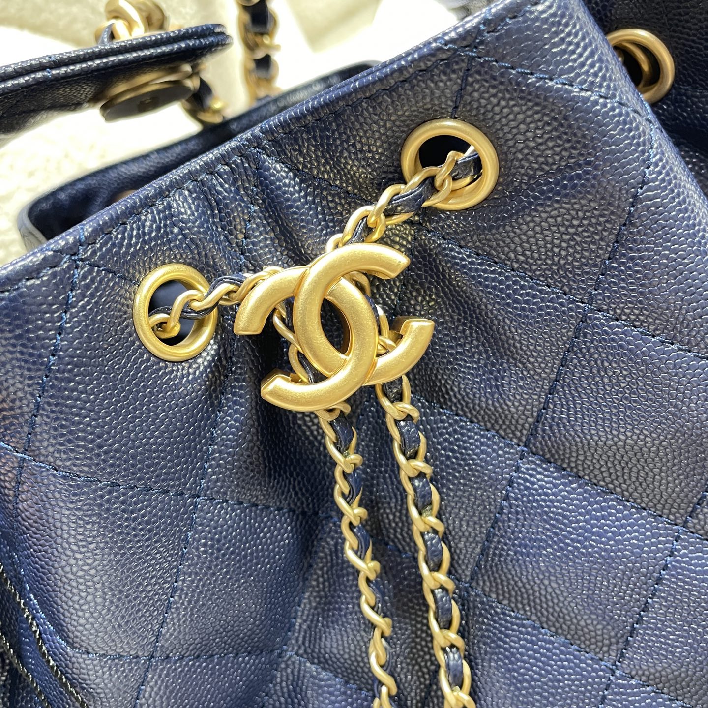 Chanel 25c Spring Show Shopping Bag with Sand-Skin Material, Multiple Pockets - 图片 5