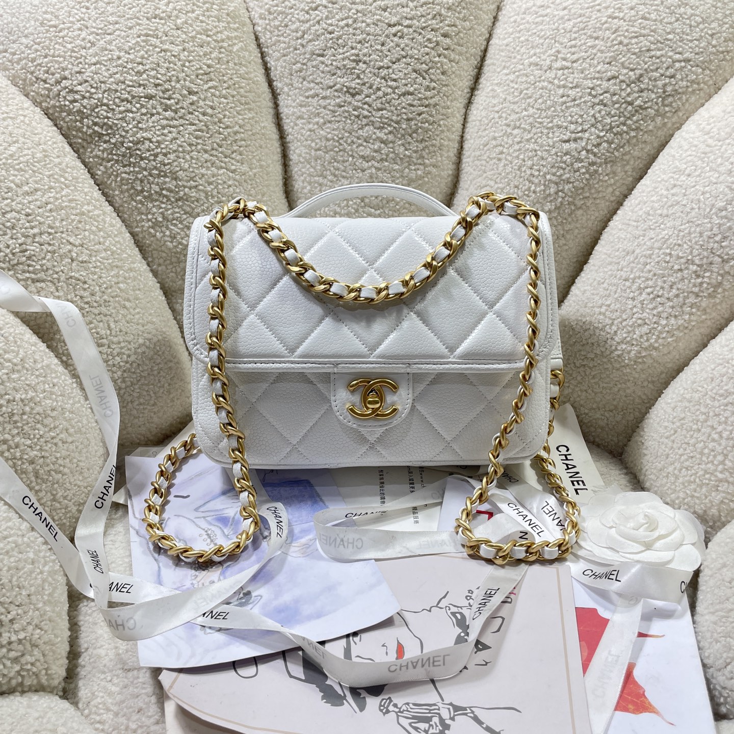 Chanel AS5347 Model: Original Quality and Radiance, Imported Hardware, 25x17x7 cm Size - 图片 1