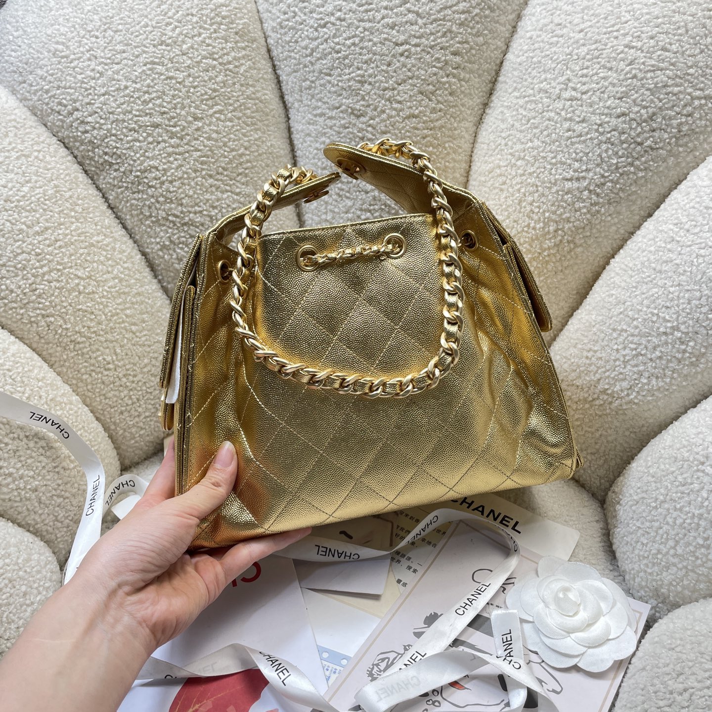 Chanel Style Leather Tote Bag style reference detail image 5 from source 785910