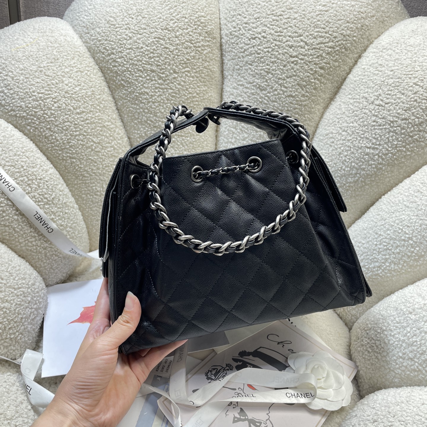 Chanel Style Leather Tote Bag style reference detail image 4 from source 785893