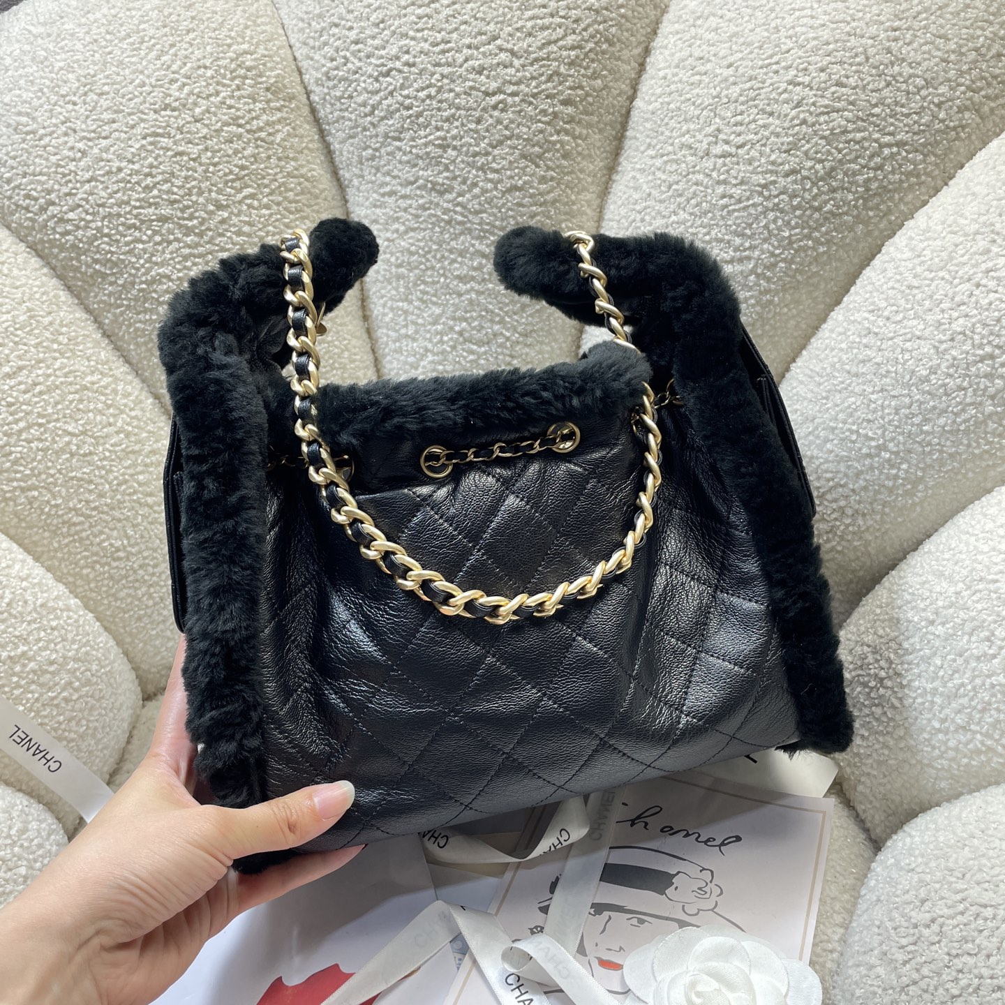 Chanel Style Leather Tote Bag style reference detail image 5 from source 785895
