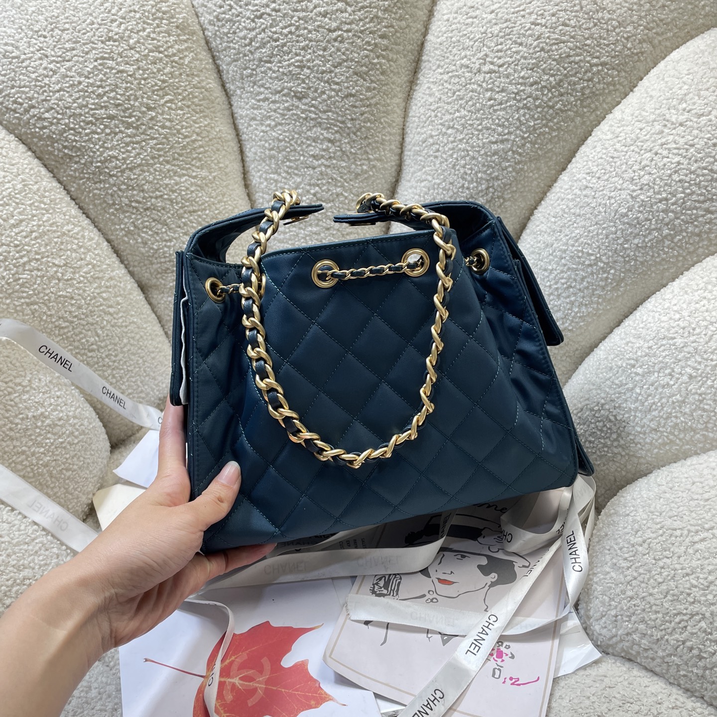 Chanel Style Leather Tote Bag style reference detail image 4 from source 785894