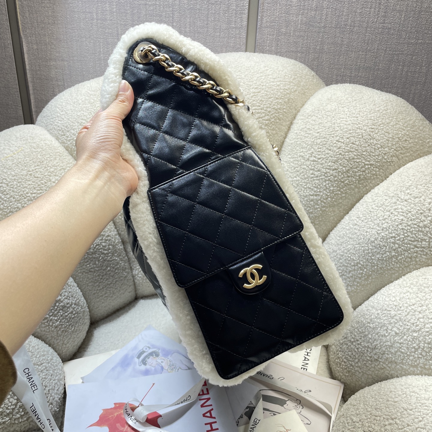 Chanel Style Leather Tote Bag style reference detail image 3 from source 785901