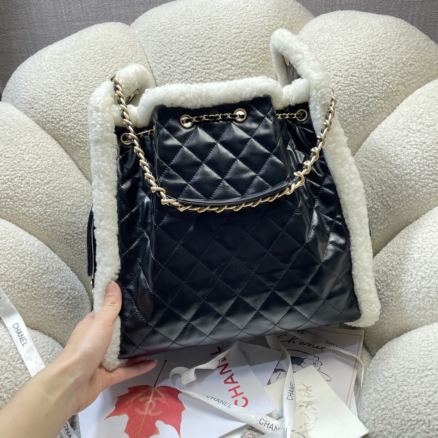 Chanel Style Leather Tote Bag style reference detail image 5 from source 785901